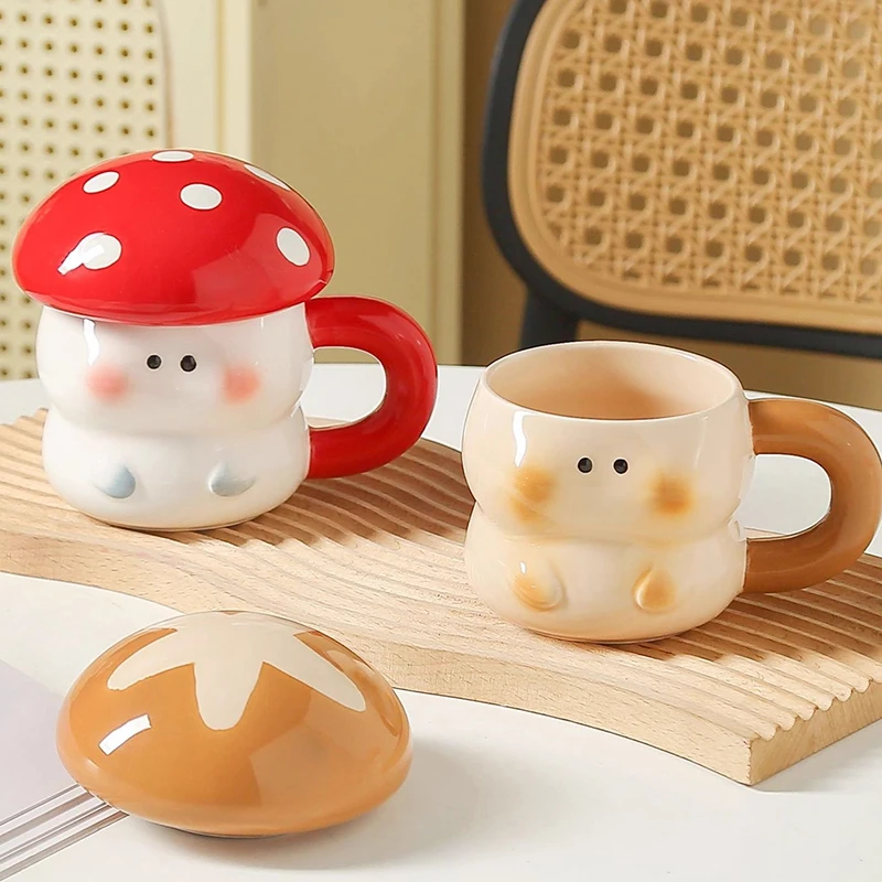 Coffee Or Tea Please - Schattige paddenstoelenmok, prachtige keramische koffiekop met