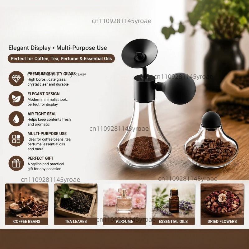 Coffee Tea Beans - Glazen aroma-monsterflesje voor koffiebonen, thee, parfum,