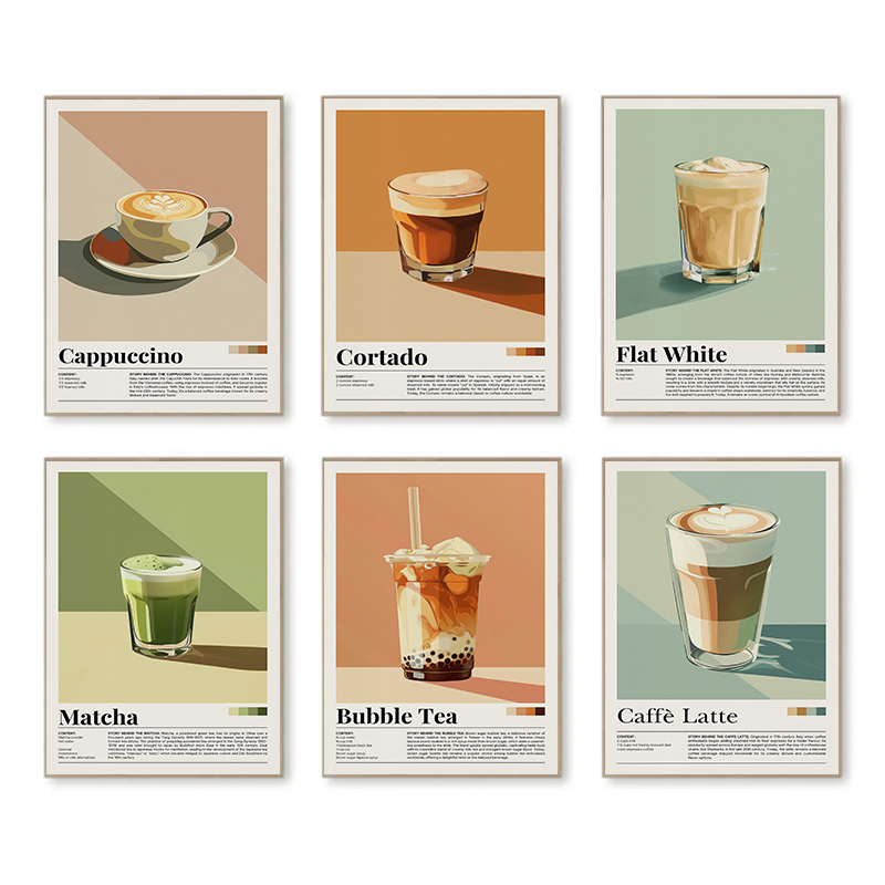 Coffee Tea Picture - Vintage Koffie Drank Posters Bubble Tea