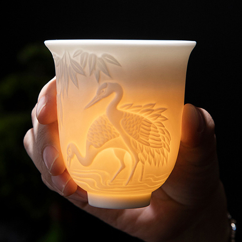 Coffee Tea Room - 150Ml Theekopje Jade Wit Porseleinen Beker