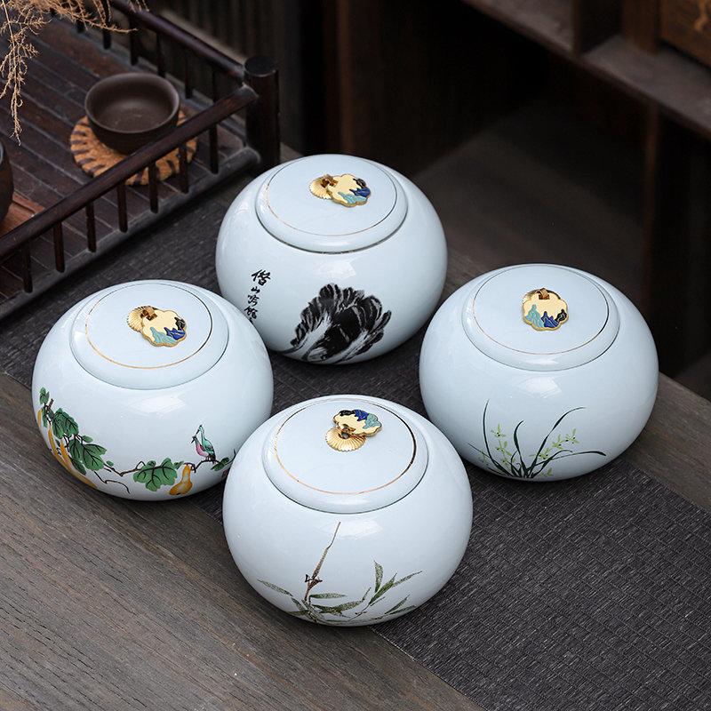 Coffee Bean And Tea Leaf - Blauwgroen porseleinen theebladpot ronde orchidee keramische