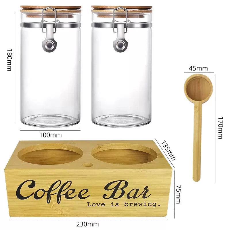 Coffee Tea Beans - Koffieopslagpotten, 2-pack met deksels en schepjes,