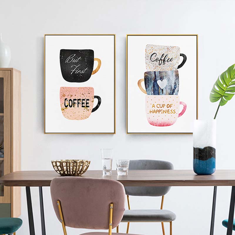 Coffee Tea Picture - Nordic Koffiekopje Crème Afternoon Tea Canvas