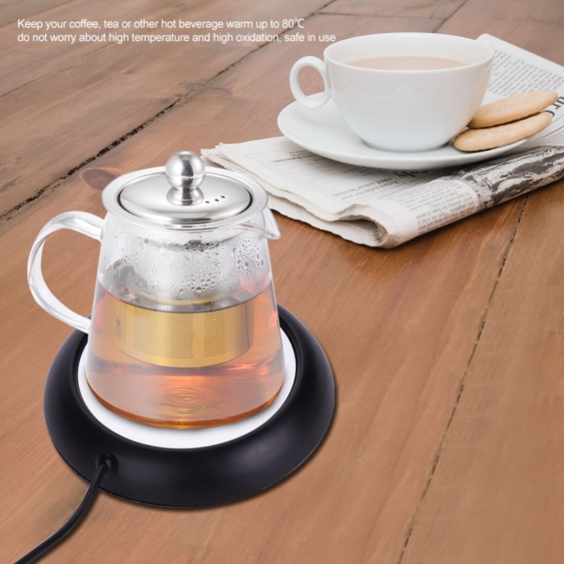 Coffee Tea Warmer - USB-bekerverwarmer met houtnerf, koffiemokverwarmer, kantoor thee-
