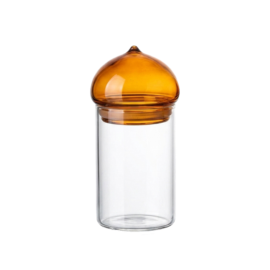Coffee Bean And Tea Leaf - Glazen voorraadpot met amberkleurig deksel, gemaakt
