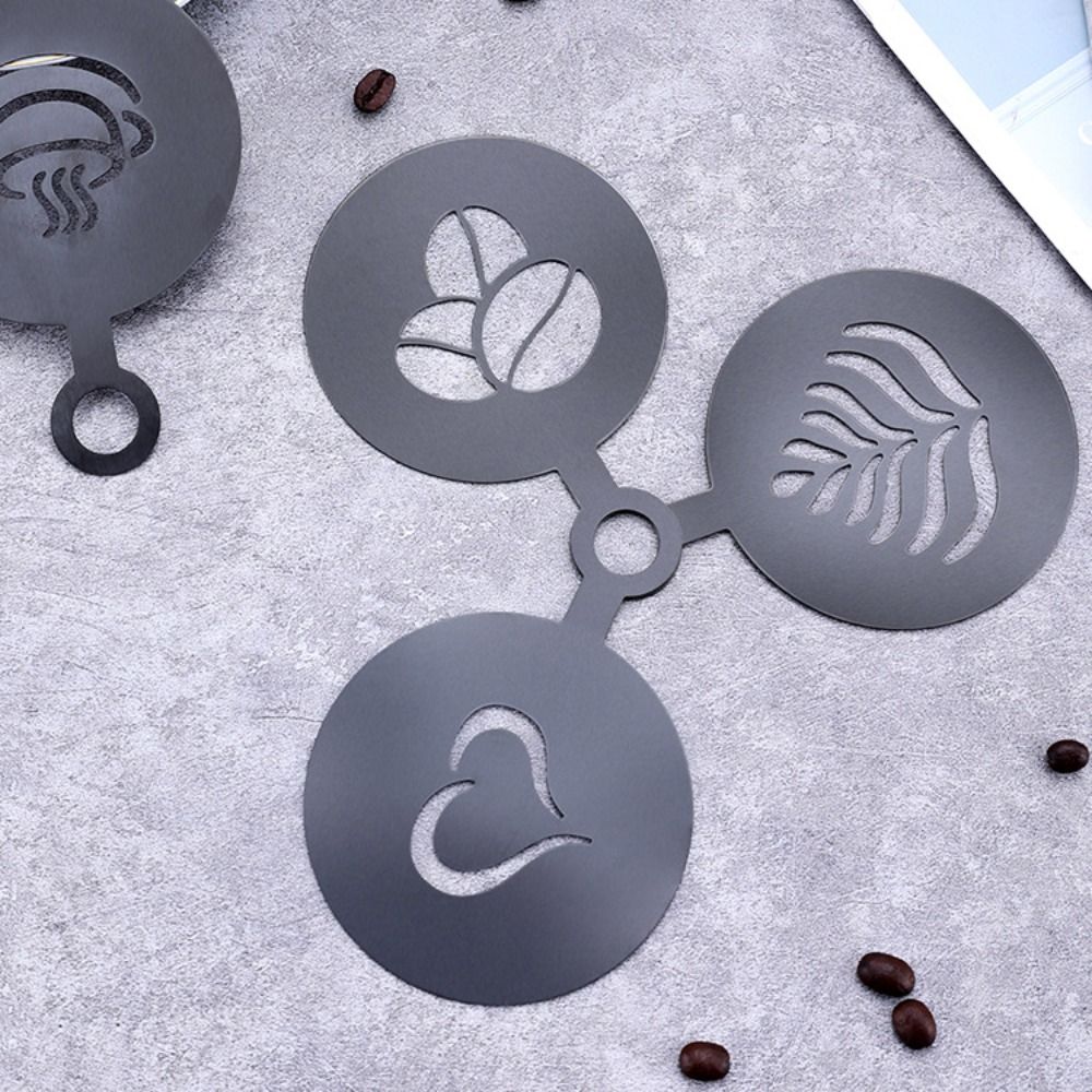 4 stuks roestvrijstalen latte- - Coffee Stencil Art recensie en prijs