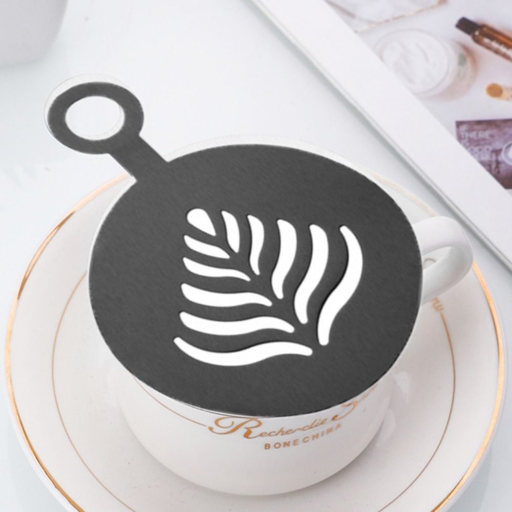 4 stuks roestvrijstalen latte- - Coffee Stencil Art recensie en prijs