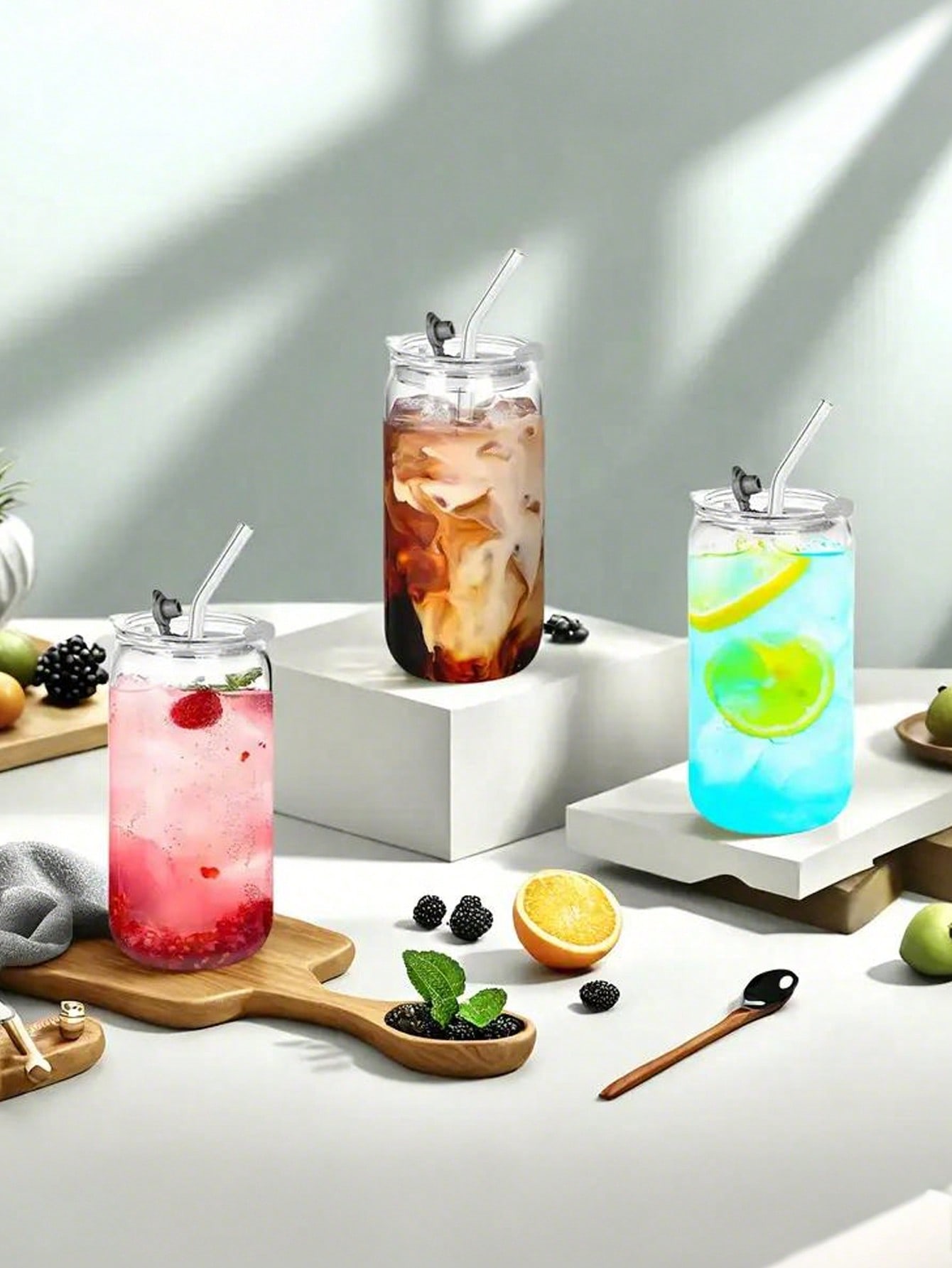 Glazen bekers met deksels en r - Coffee Tea Jar Set recensie en prijs