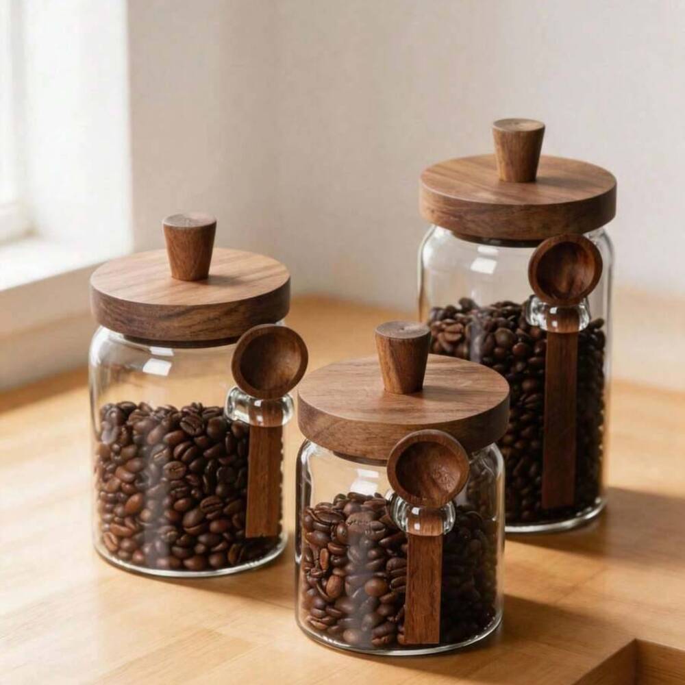 3-delige set glazen potten met - Coffee Tea Canister Set recensie en prijs
