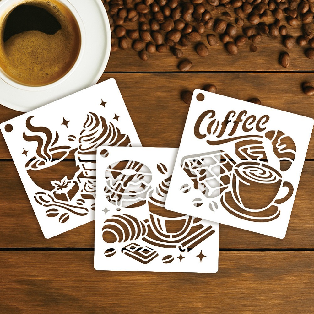 10 vellen koffiesjablonen voor - Coffee Tea Drawing recensie en prijs