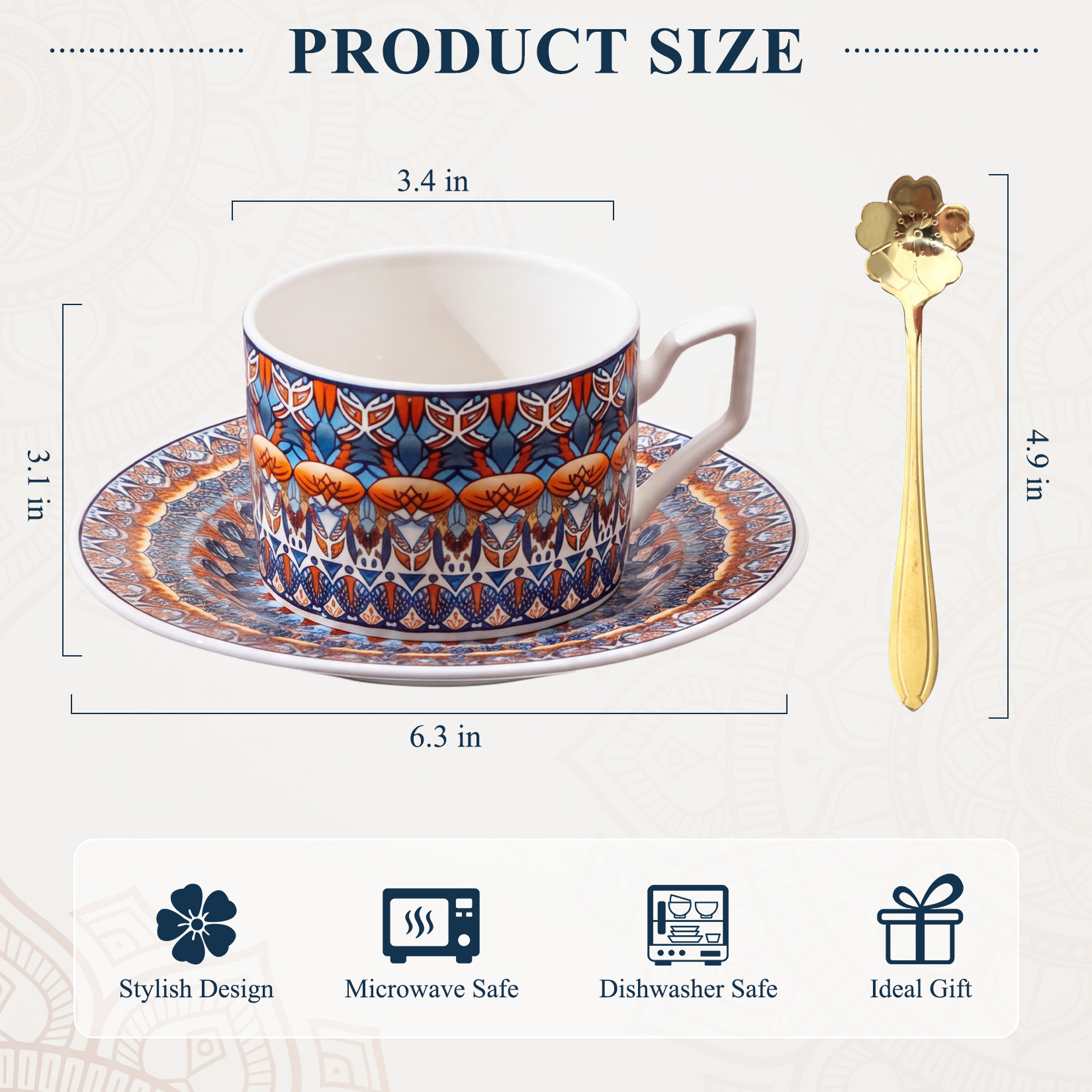 Set van 2 bohemien keramische  - Coffee Tea Set recensie en prijs