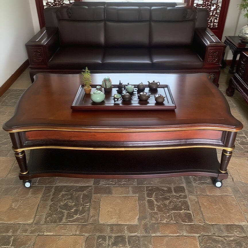 massief houten retro salontafe - Coffee Tea Drawing recensie en prijs