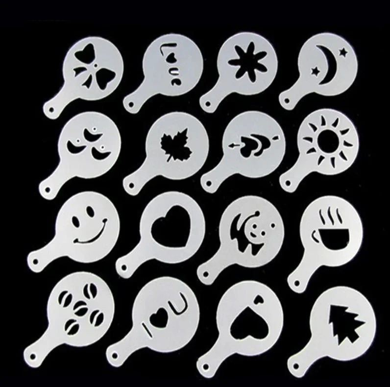 16 stks/set Koffie Schimmel La - Coffee Stencil Art recensie en prijs