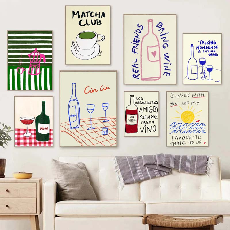 1 stuk frameloos canvas schild - Coffee Tea Drawing recensie en prijs