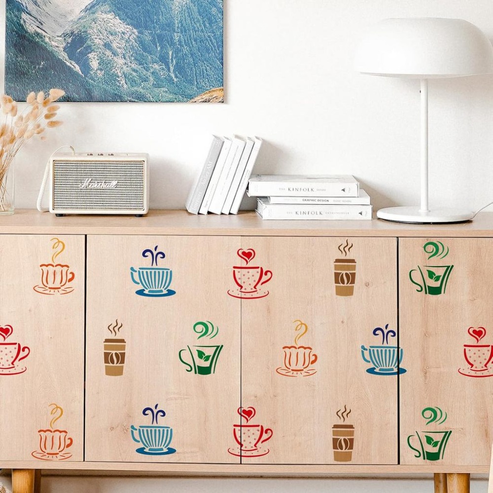 Sjabloon voor het schilderen v - Coffee Tea Drawing recensie en prijs
