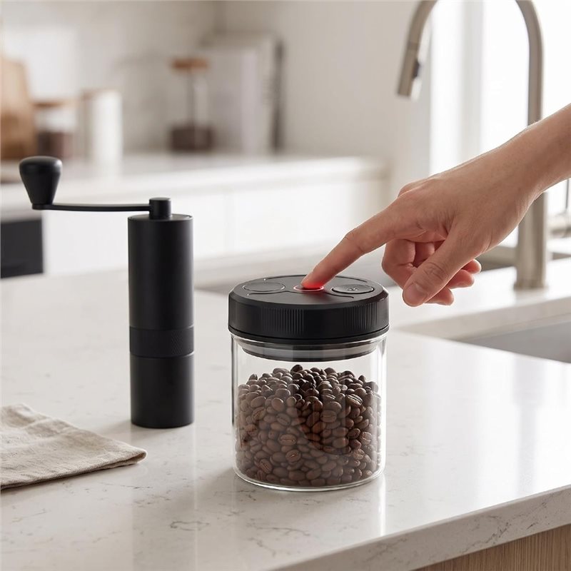 Automatische vacuüm koffieblik - Coffee Tea Beans recensie en prijs