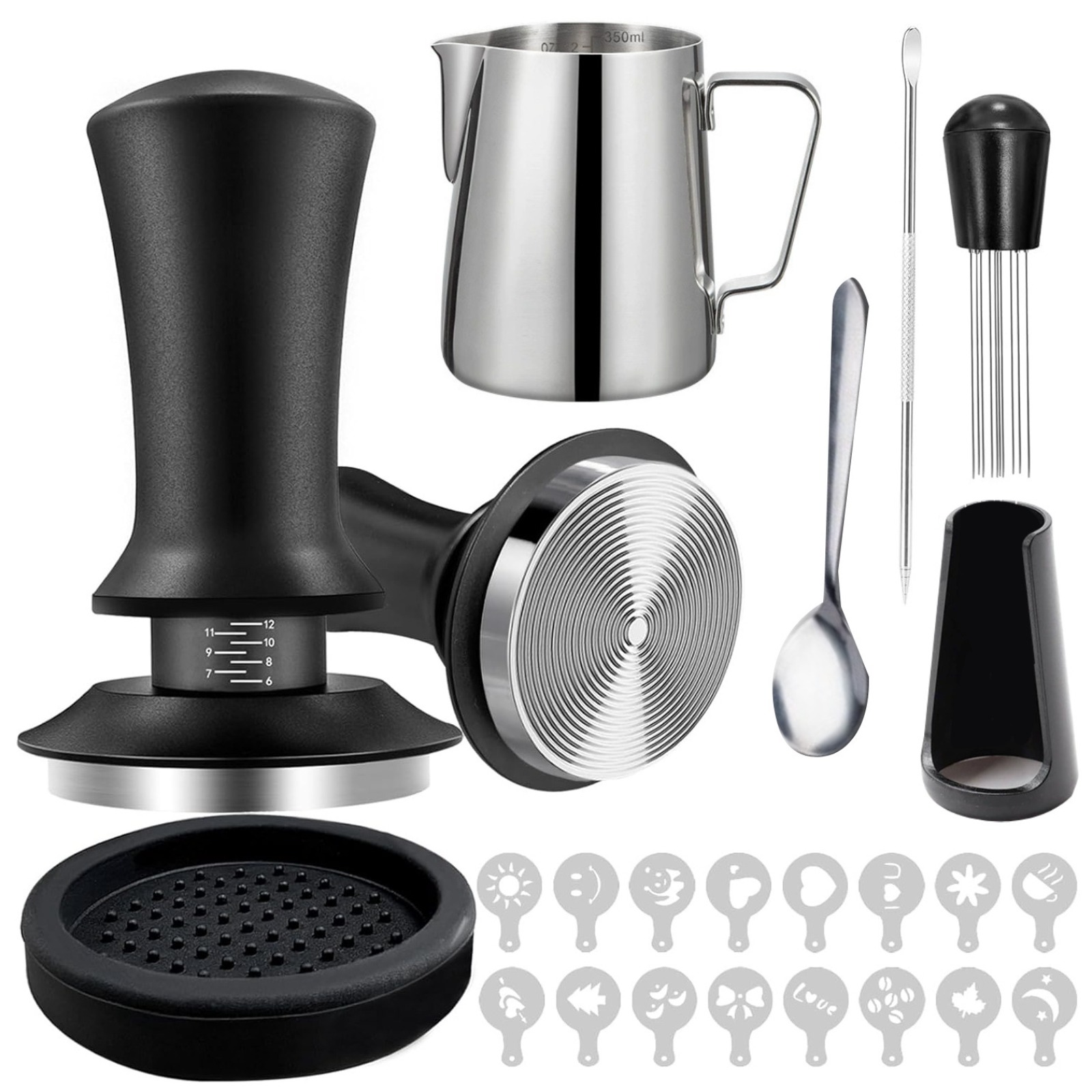 51mm Koffie Tamper Set 22-deli - Coffee Stencil Art recensie en prijs