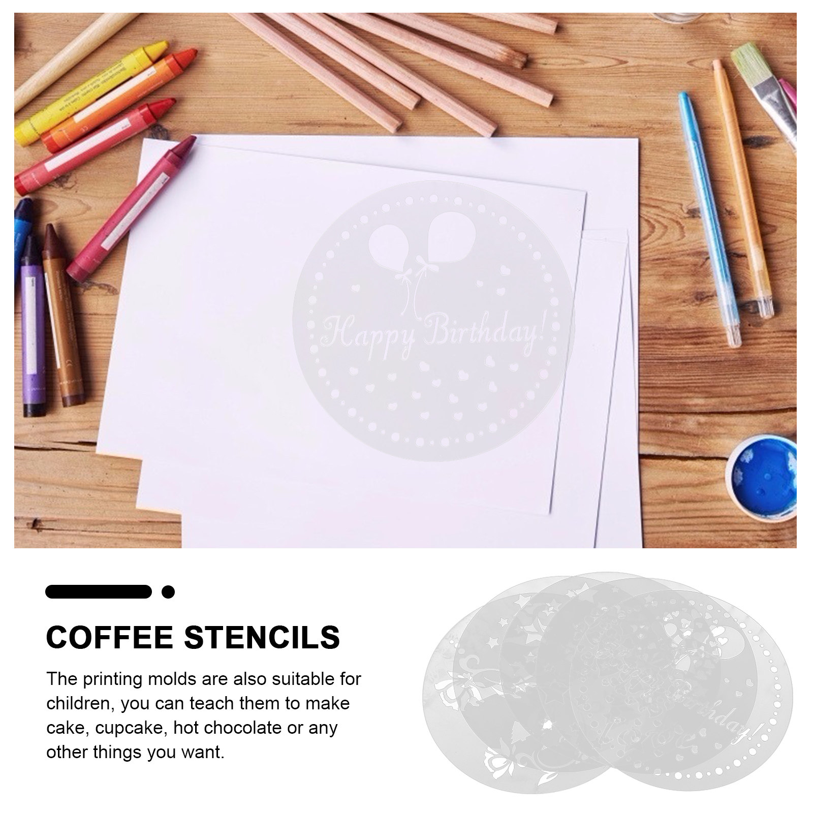1 set koffiesjablonen, plastic - Coffee Stencil Art recensie en prijs