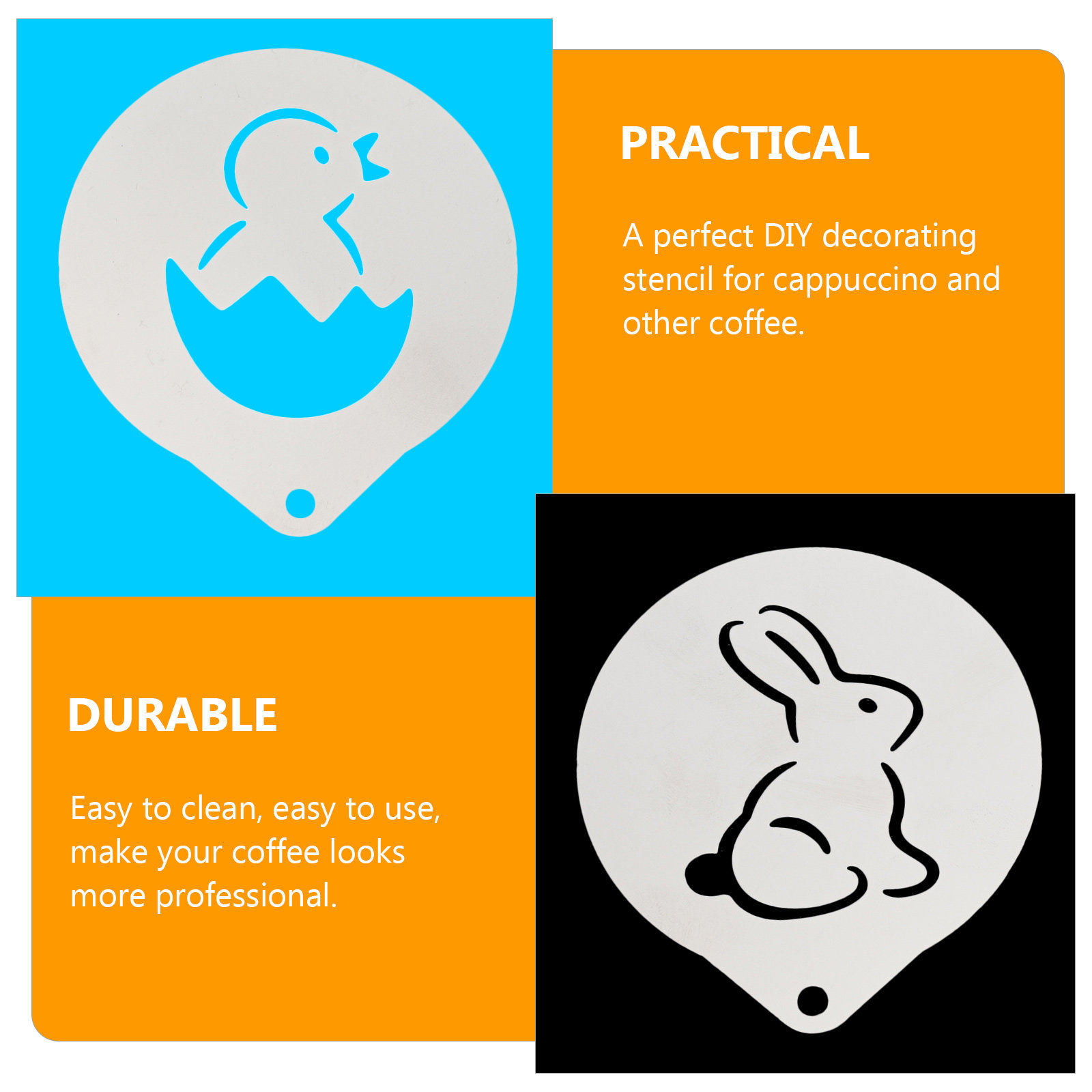 Koffie Latte sjablonen, 3-deli - Coffee Stencil Art recensie en prijs