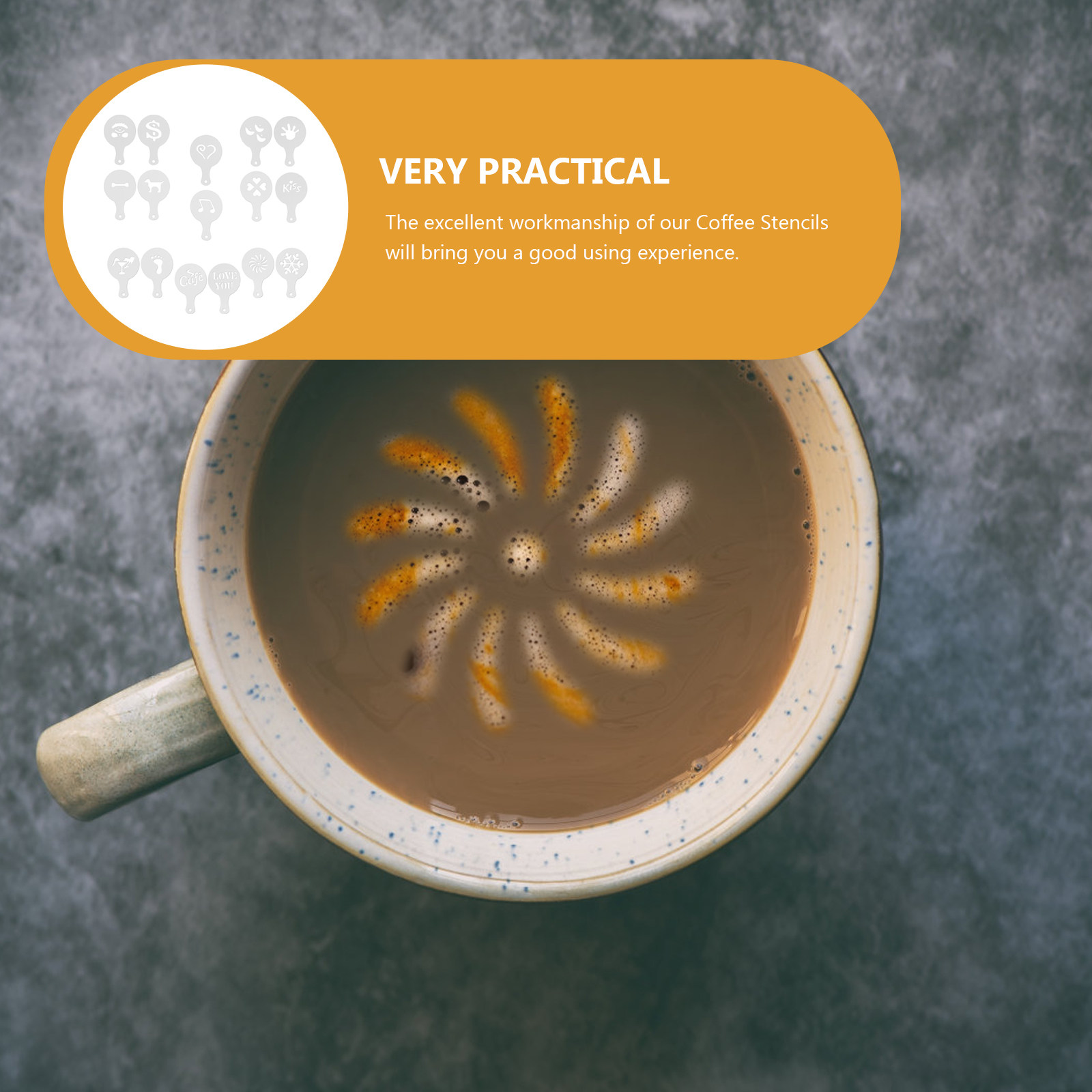 16 stuks koffiesjablonen, prof - Coffee Stencil Art recensie en prijs